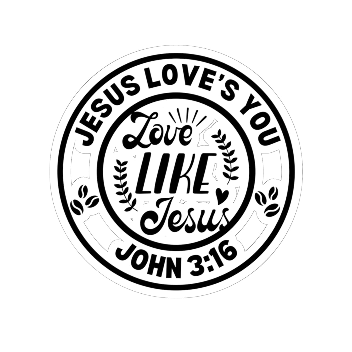 Inspirational Jesus Love Kiss-Cut Stickers - Perfect for Christians, Gifts & Décor