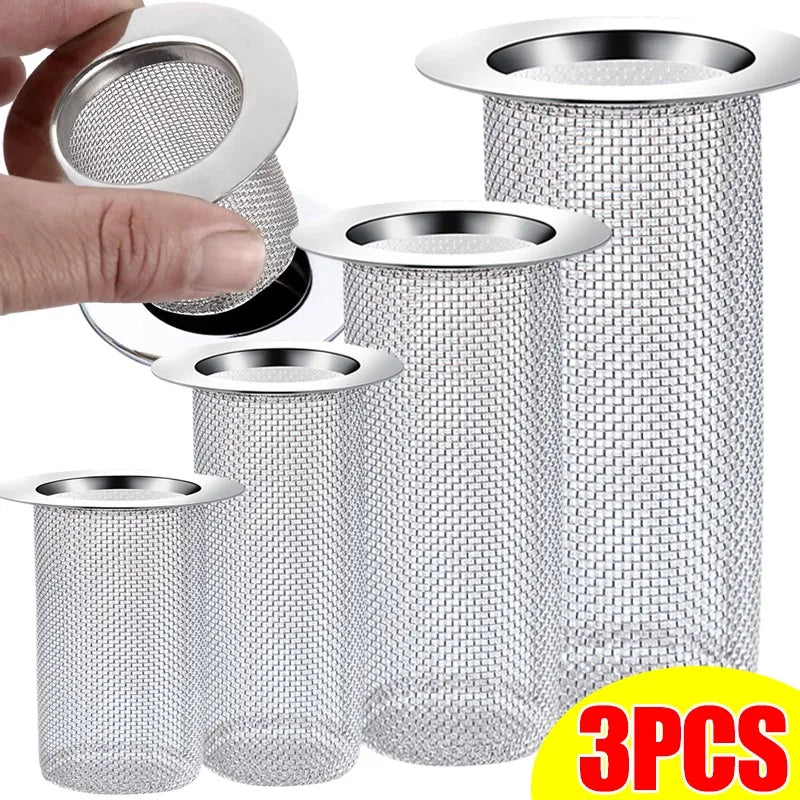 Stainless Steel Floor Drain Filter Mesh Kitchen Sink Anti-clog Filter Bathroom Hair Catcher Home Shower Strainer Drains Net