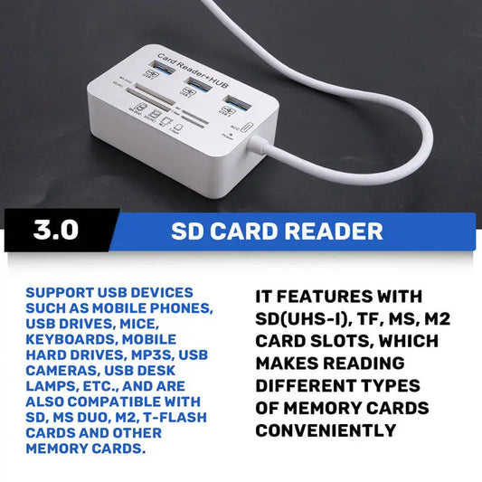 USB HUB 3.0 USB Splitter 3 Ports Extensor Multi USB Extension Multiple 3 0 Hub SD Card Reader USB3.0 Expander For PC