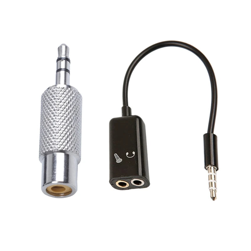 2 Pcs Accessories:1 Pcs 3.5Mm Stereo Male To RCA Mono Female Audio Adapter & 1 Pcs 3.5Mm Stereo Audio Splitter