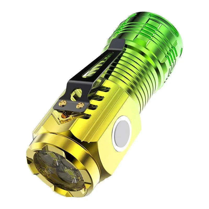 3LED Super Bright Flashlight Portable Mini Burst Flash Torch Rechargeable Outdoor Emergency Spotlight with Pen Clip Tail Magnet