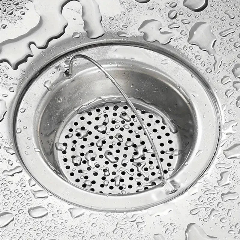 1/3pcs Kitchen Sink Strainer With Handle & Stopper Replacement Drain Basket Stainless Steel Mesh Filter Waste Hole