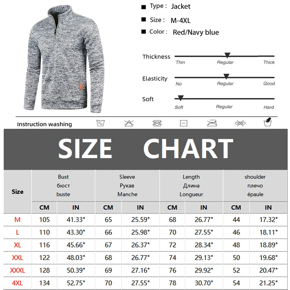 Men Sweatshirts Spring Thicker Pullover Half Zipper Pullover for Male Hoody Outdoor Sweatshirt Autumn Solid Color Turtleneck Sweater