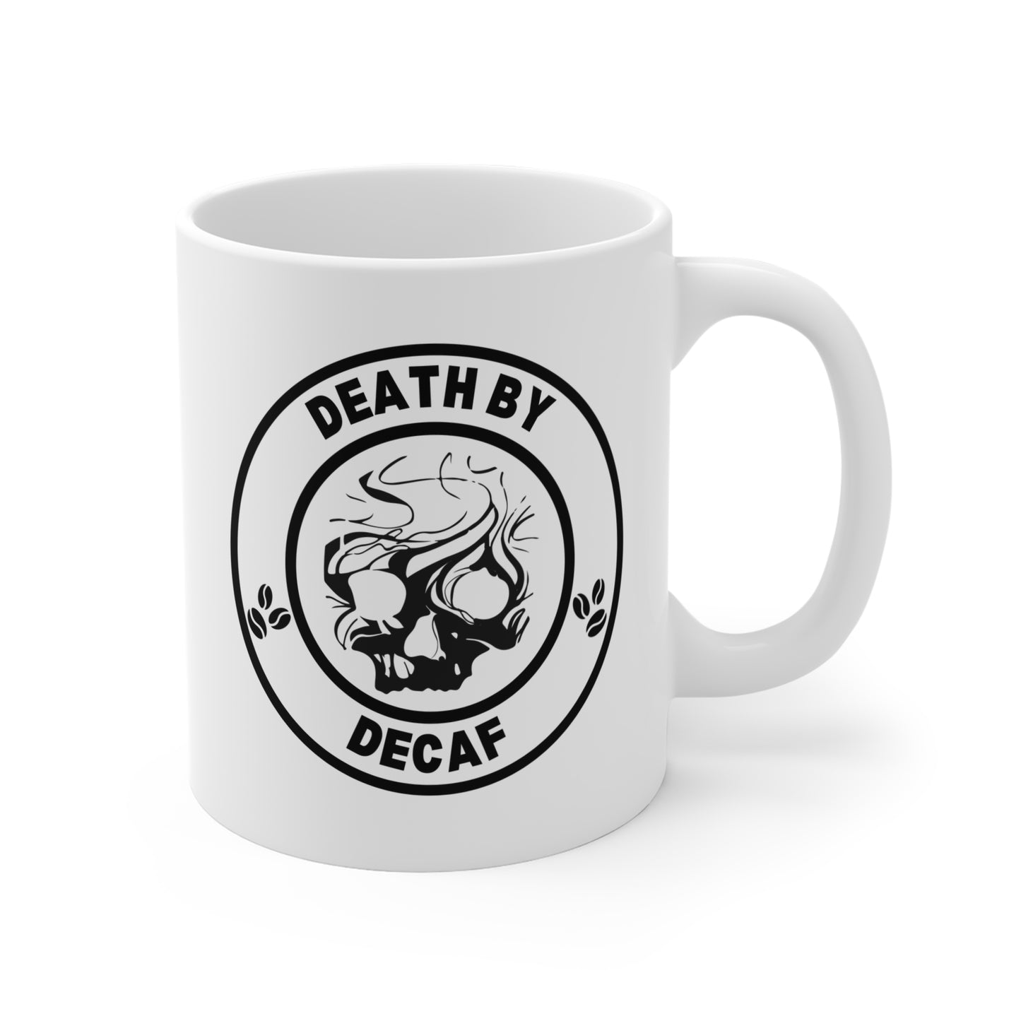 Death by Decaf Mug 11oz - Perfect for Coffee Lovers & Gift for Halloween