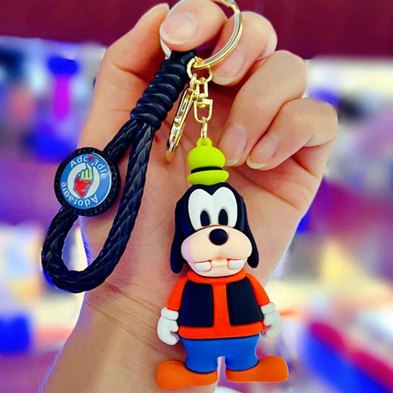 Anime Disney Figure Villain Maleficent The Evil Queen Cruella Silicone Keychain Bag Key Ring Pendant Children Toy Birthday Gifts